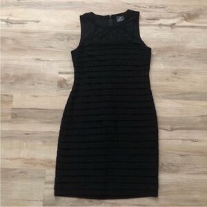 Adrianna Papell Black Textured Midi Dress